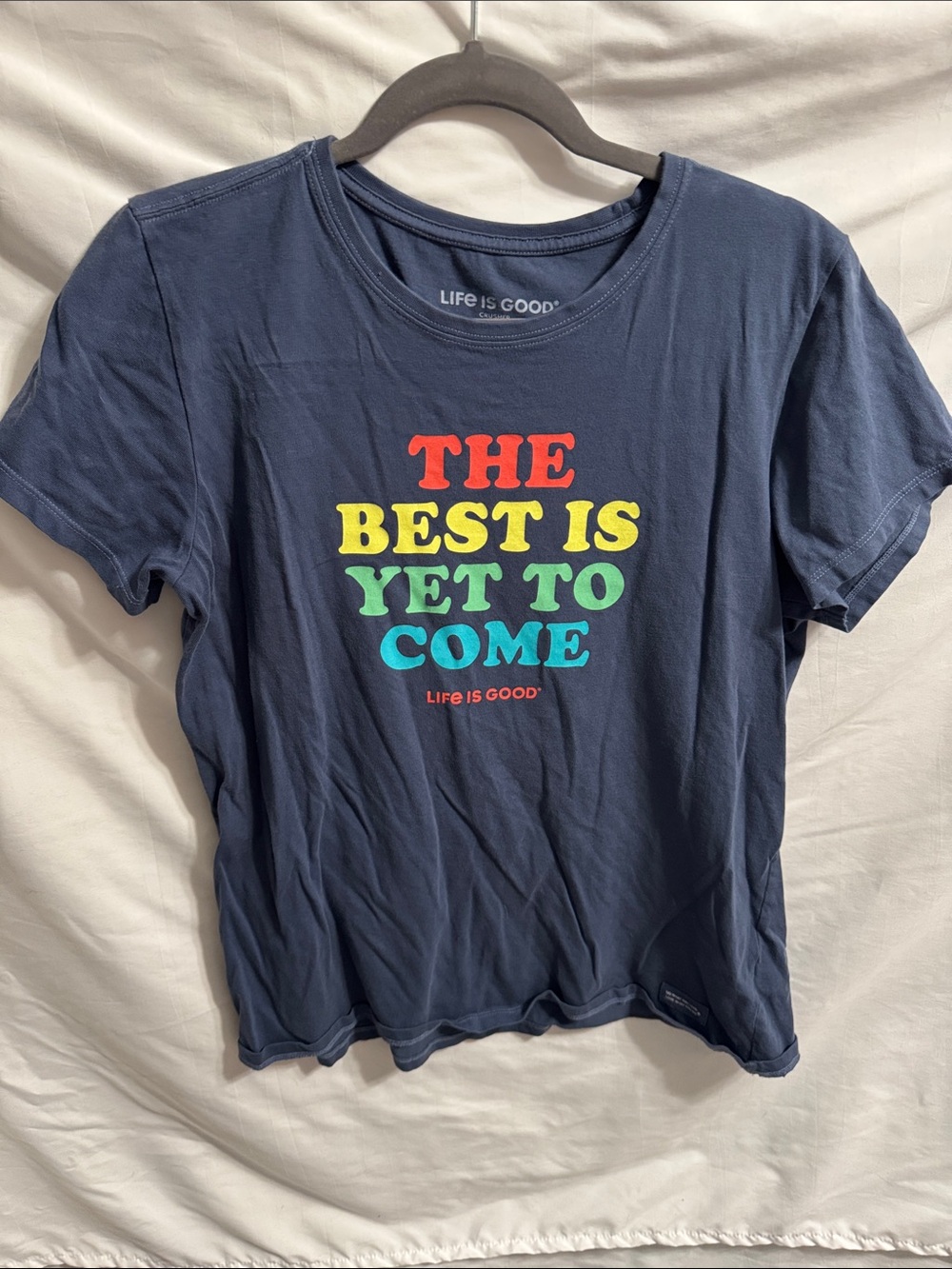 Life Is Good Blue Crewneck Tee